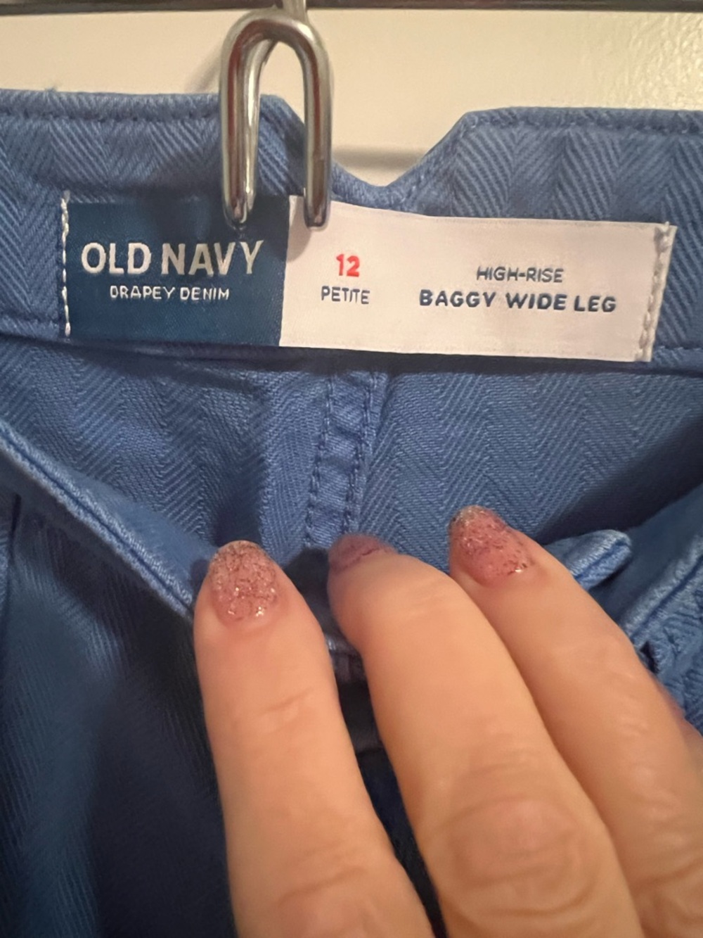Old Navy Blue High-Rise Baggy Wide Leg Pants - Picture 4 of 9